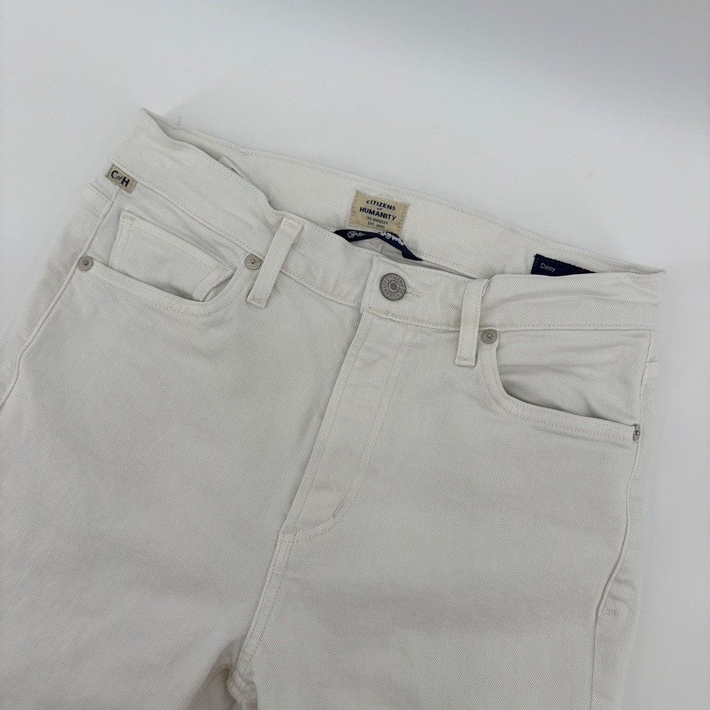 Citizens of‎ Humanity Demy Cropped Flare Jeans Womens 26 Off White High Rise